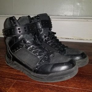 ZARA BLACK STUDDED HIGH TOP SNEAKERS